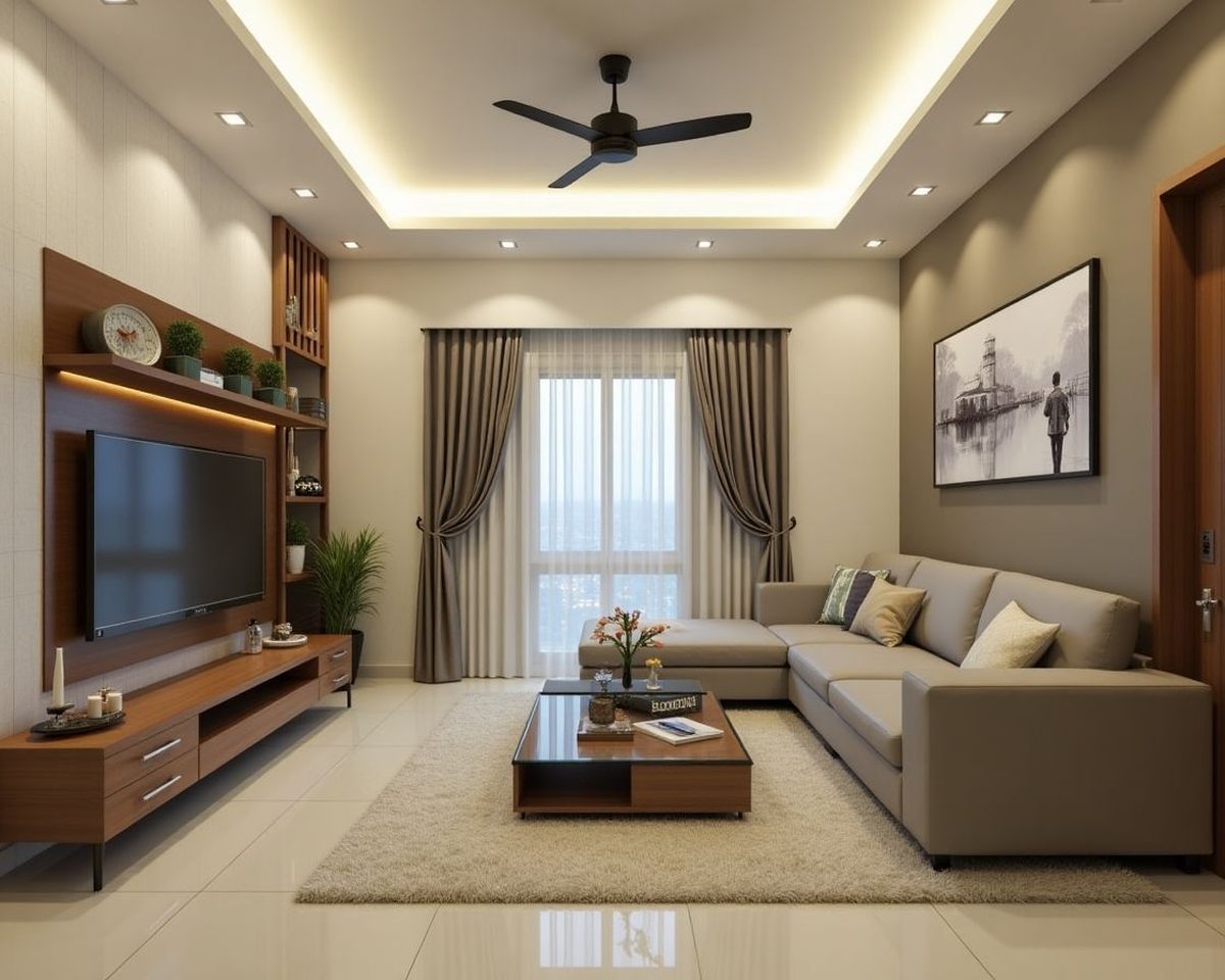 Completed living room interior by Antarangam